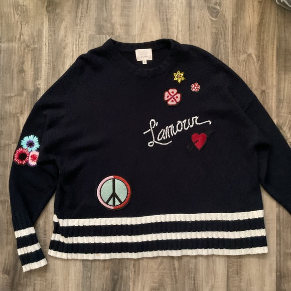 Cinq de Sept wool blend sweater with patches size medium - Picture 1 of 6